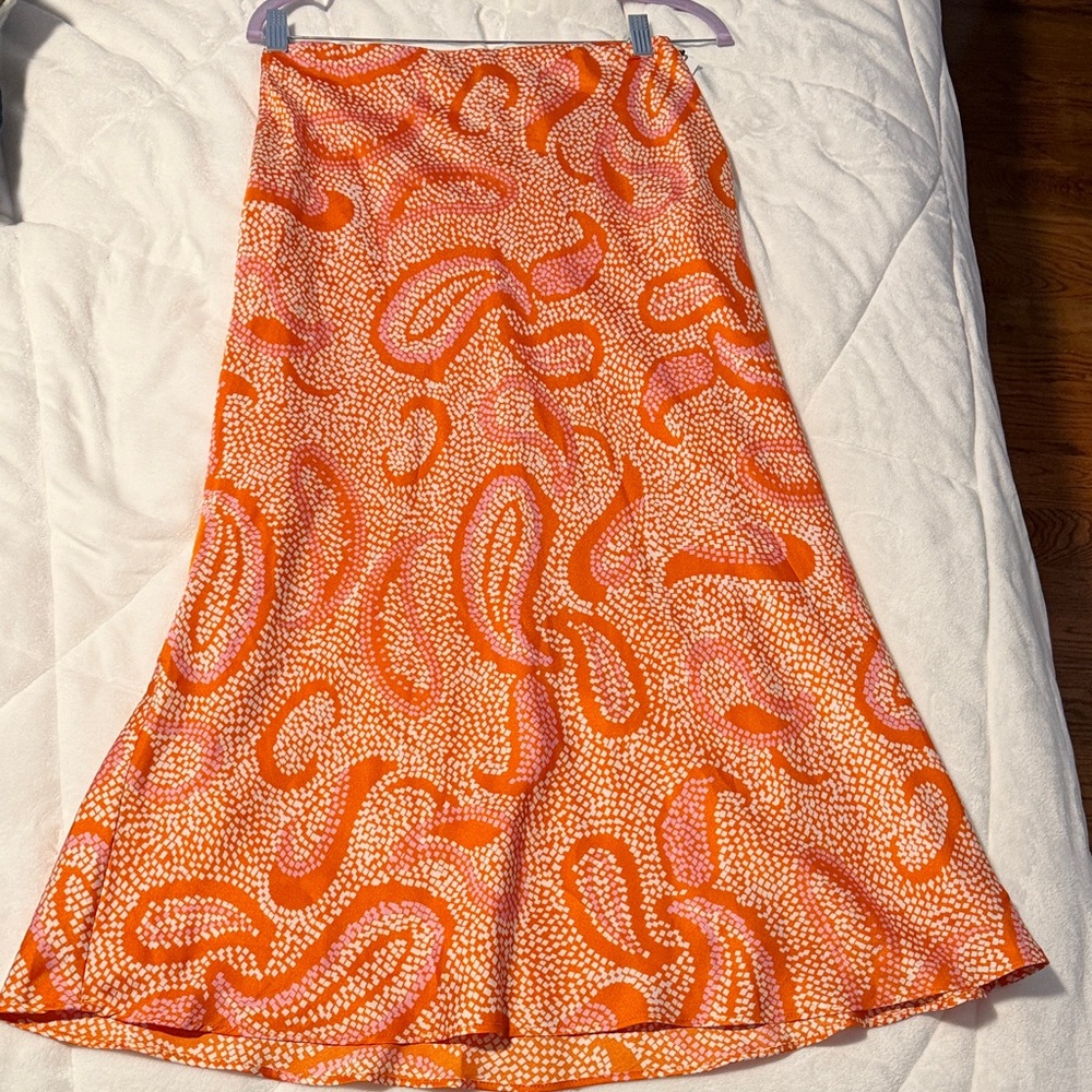 NWT 1.State Vibrant Orange&Pink Skirt